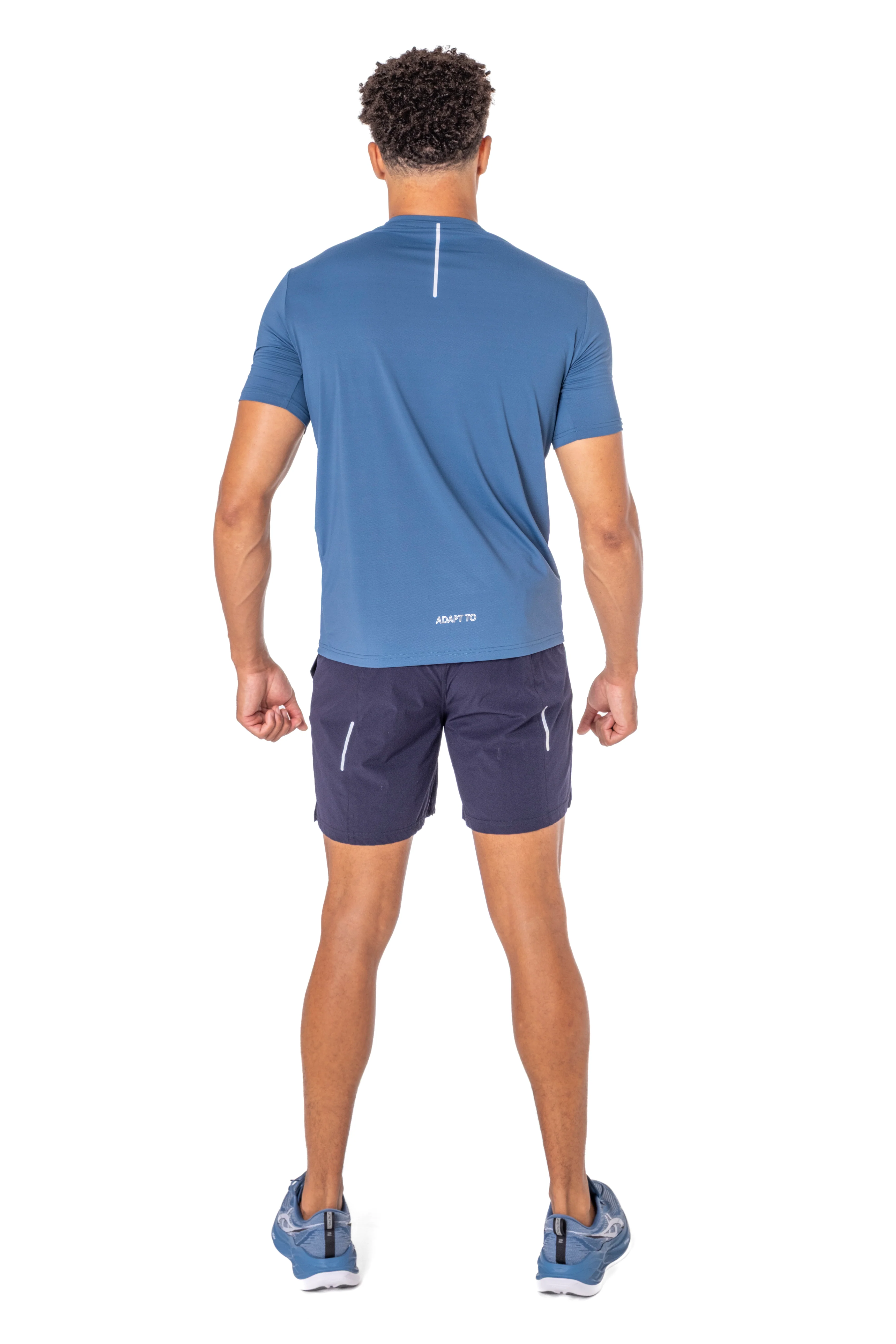 Junior Mid Blue Reflective Logo T-Shirt - Image 3