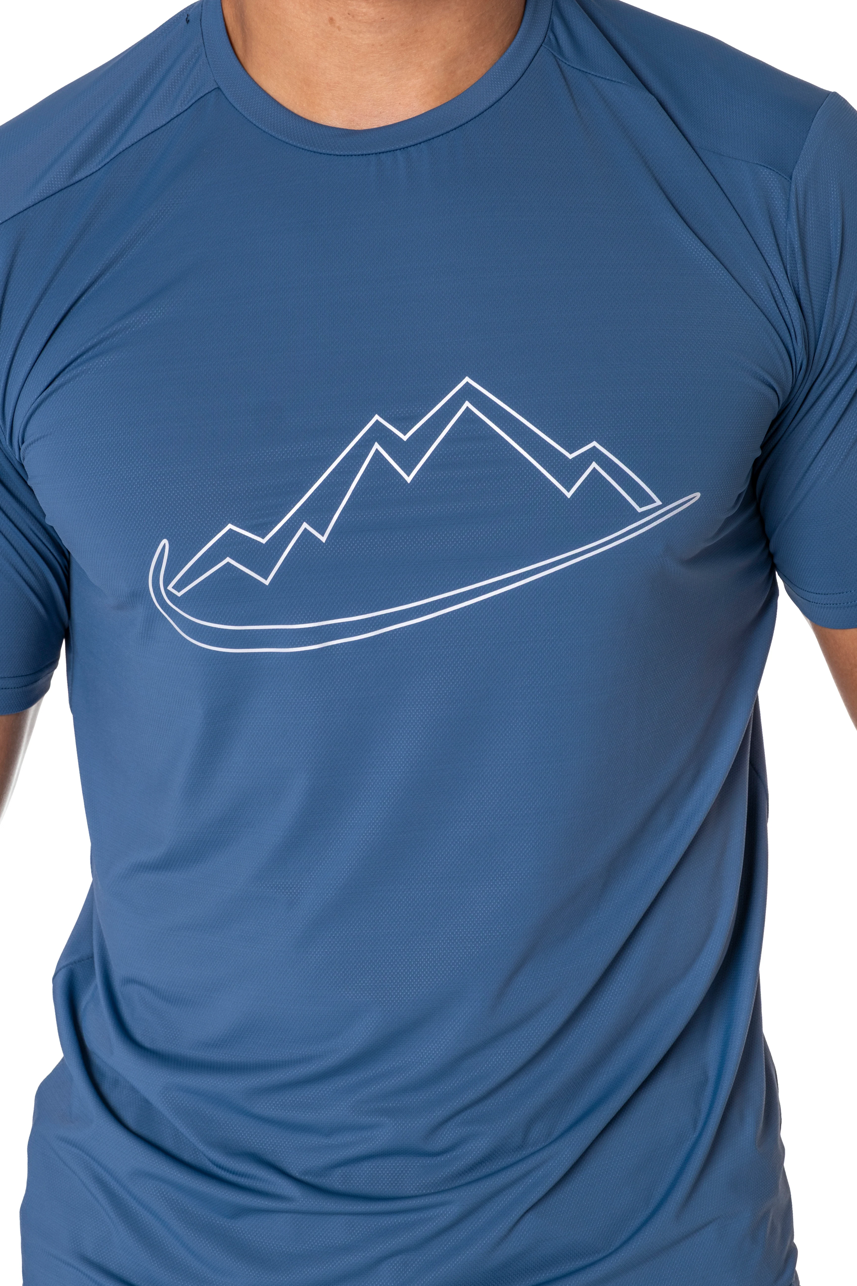 Mid Blue Reflective Logo T-Shirt - Image 4